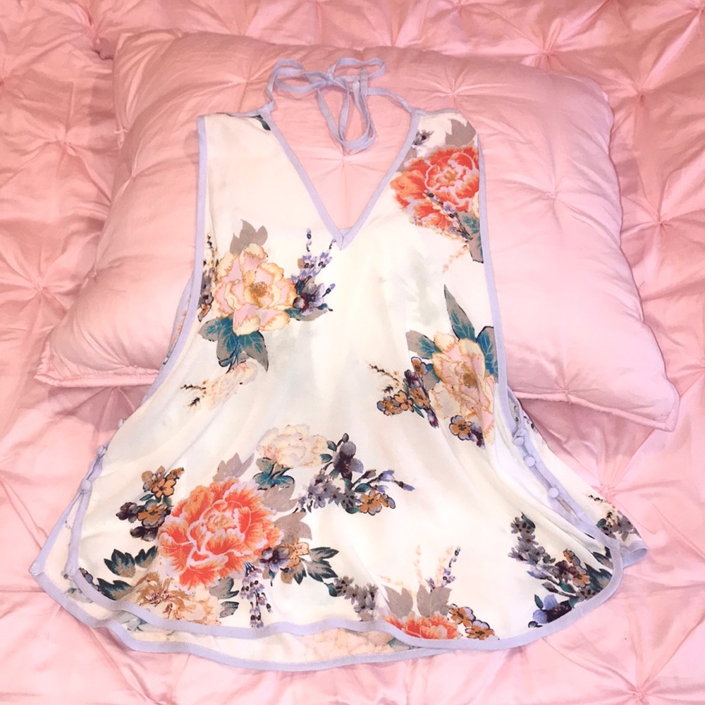 NWOT Free People Halter Floral Tank SZ M
